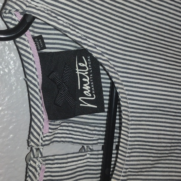 Nautical Striped Nanette Lepore with Unique Puffed Sleeve M - Picture 5 of 7